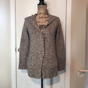 Eddie Bauer Cozy Brown & White Sweater